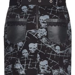 Punk Rave Women's Stuff Gothic Skull Printed Skirt