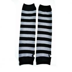 Poizen Industries Accessories Stripe Armwarmers – Black/Grey