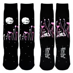 Accessories Emily The Strange Moon Knitted Cotton Crew Socks