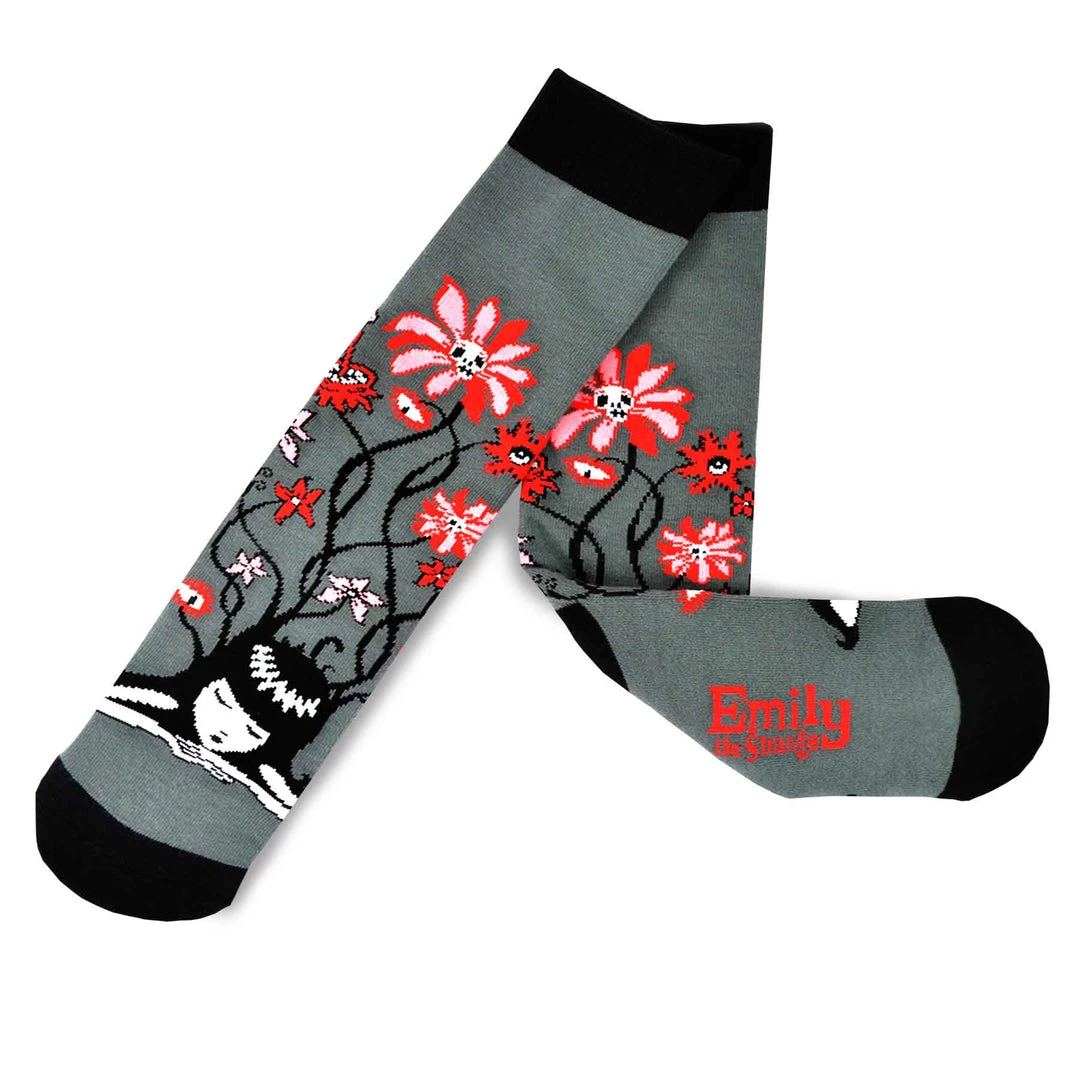 Emily The Strange Flower Knitted Cotton Crew Socks 3 Emily The Strange Flower Knitted Cotton Crew Socks
