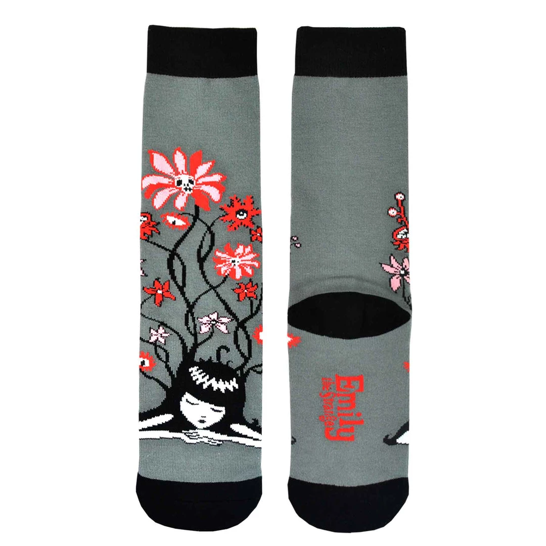 Emily The Strange Flower Knitted Cotton Crew Socks 4 Emily The Strange Flower Knitted Cotton Crew Socks