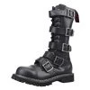 Angry Itch 14-Hole 5-Buckle Black Leather Boots Men's Stuff