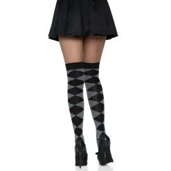 Leg Avenue Argyle Knit Over The Knee Socks