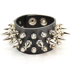 Funk Plus Spiked Bracelet With 3 Rows Of Short & Long Spikes Men's Stuff