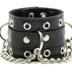 Funk Plus Wristbands And Cuffs Leather Bracelet With D-ring And Chain