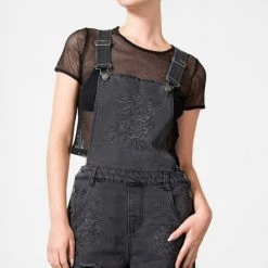Killstar Women's Stuff Blackbell Denim Overalls