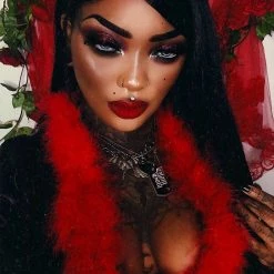 Glam Goth Beauty Bloodrose - Blood Red Matte Lipstick Hair And Makeup