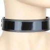 Funk Plus Black Leather Choker With Black Metal Plate
