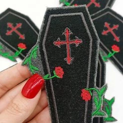 Project Pinup Coffin And Roses Gothic Iron On Embroidered Patch Gift Ideas 10 Project Pinup Coffin And Roses Gothic Iron On Embroidered Patch Gift Ideas