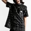 Killstar Daze Button-Up Shirt [ASH TARTAN] Men's Stuff