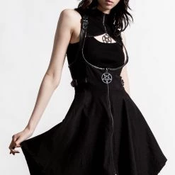 Killstar Dazed & Confused Suspender Skirt [BLACK] Women's Stuff