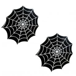 Neva Nude Freaking Awesome Glitter Blacklight Spider Web Nipple Cover Pasties Accessories