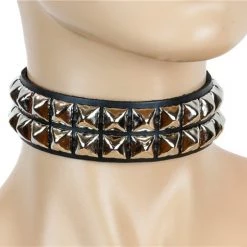 Funk Plus 2 Row 1/2" Stud Choker Chokers And Collars