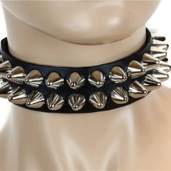 Funk Plus UK77 2 Row Large Conehead Choker Chokers And Collars