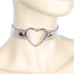 Funk Plus Large Heart Choker - Clear Vinyl