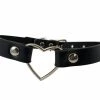 Funk Plus Chokers And Collars Large Heart Choker - Black Vegan Leather
