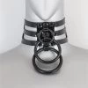 Funk Plus Chokers And Collars Triple Black Ring Choker - Black Vinyl