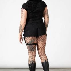 Killstar Fury Road Denim Garter Shorts