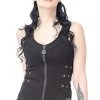 Queen Of Darkness Figure-hugging Gothic Top With Decorative Straps 2 Queen Of Darkness Figure-hugging Gothic Top With Decorative Straps