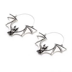 BodyVibe Flying Vampire Bat Plug Hoops Jewelry