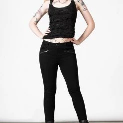 Killstar Women's Stuff Hardy Lace-Up Vest Top
