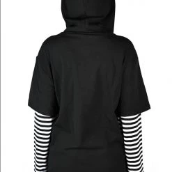 Killstar Jax Hooded Top - Black & White Men's Stuff