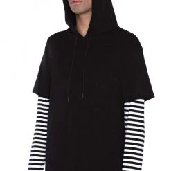 Killstar Jax Hooded Top - Black & White Men's Stuff