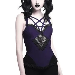 Killstar Women's Stuff Lydia Harness Top [PLUM]