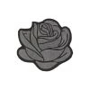 Project Pinup Large Gray And Black Rockabilly Rose Iron-On Embroidered Patch 1 Project Pinup Large Gray And Black Rockabilly Rose Iron-On Embroidered Patch