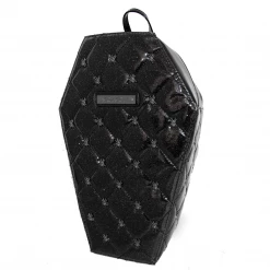 Rock Rebel Lucy Quilted Coffin Backpack In Black