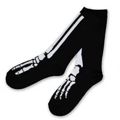 TeeHee Men's Skeleton Foot Polyester Crew Socks