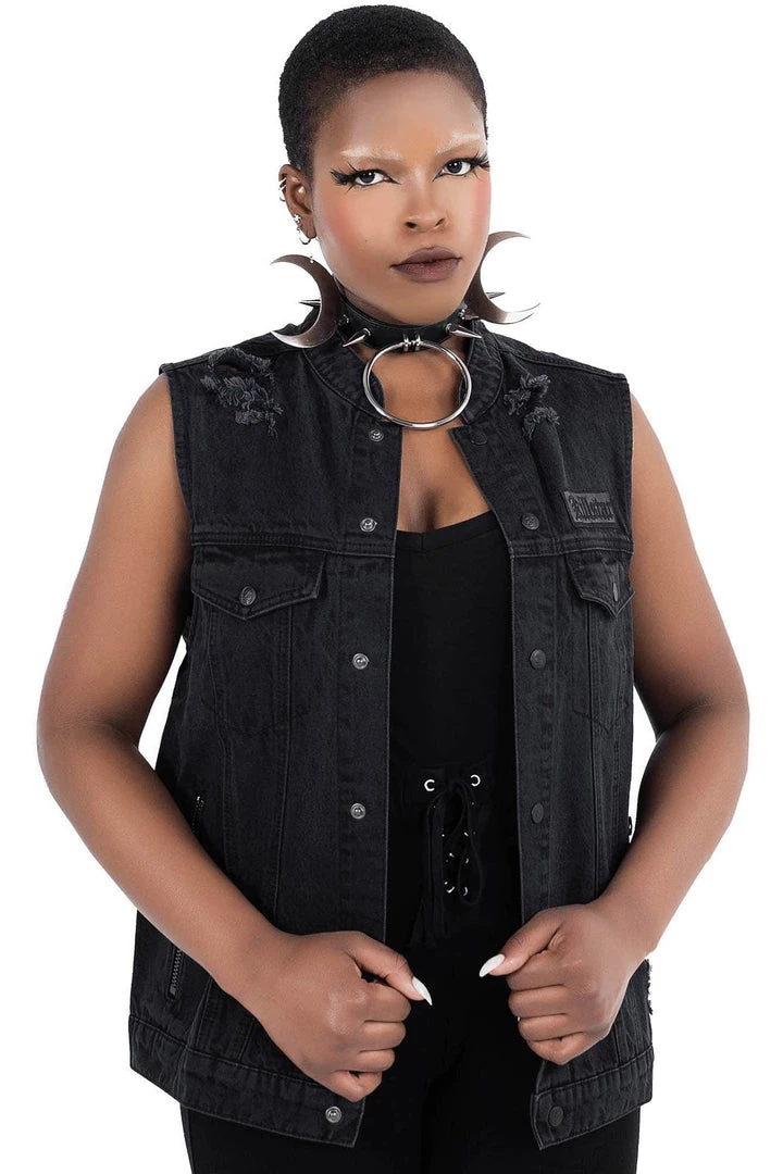 Killstar Nightrider Denim Vest 4 Killstar Nightrider Denim Vest