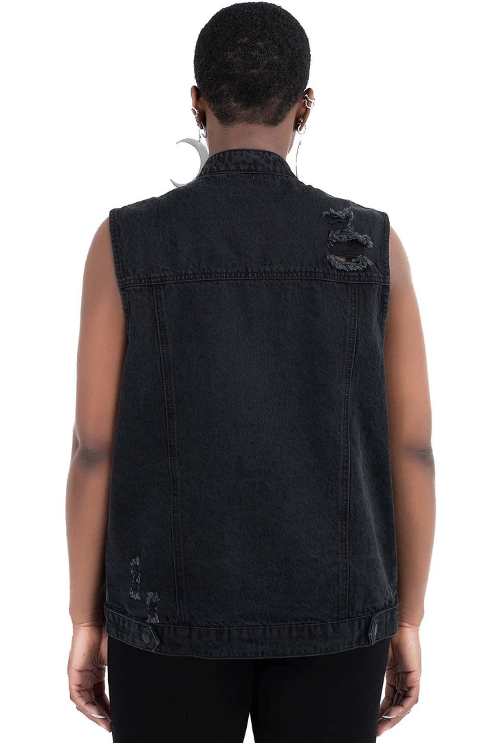 Killstar Nightrider Denim Vest 5 Killstar Nightrider Denim Vest