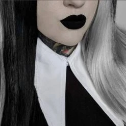 Glam Goth Beauty NIghtmare - Black Matte Lipstick Hair And Makeup