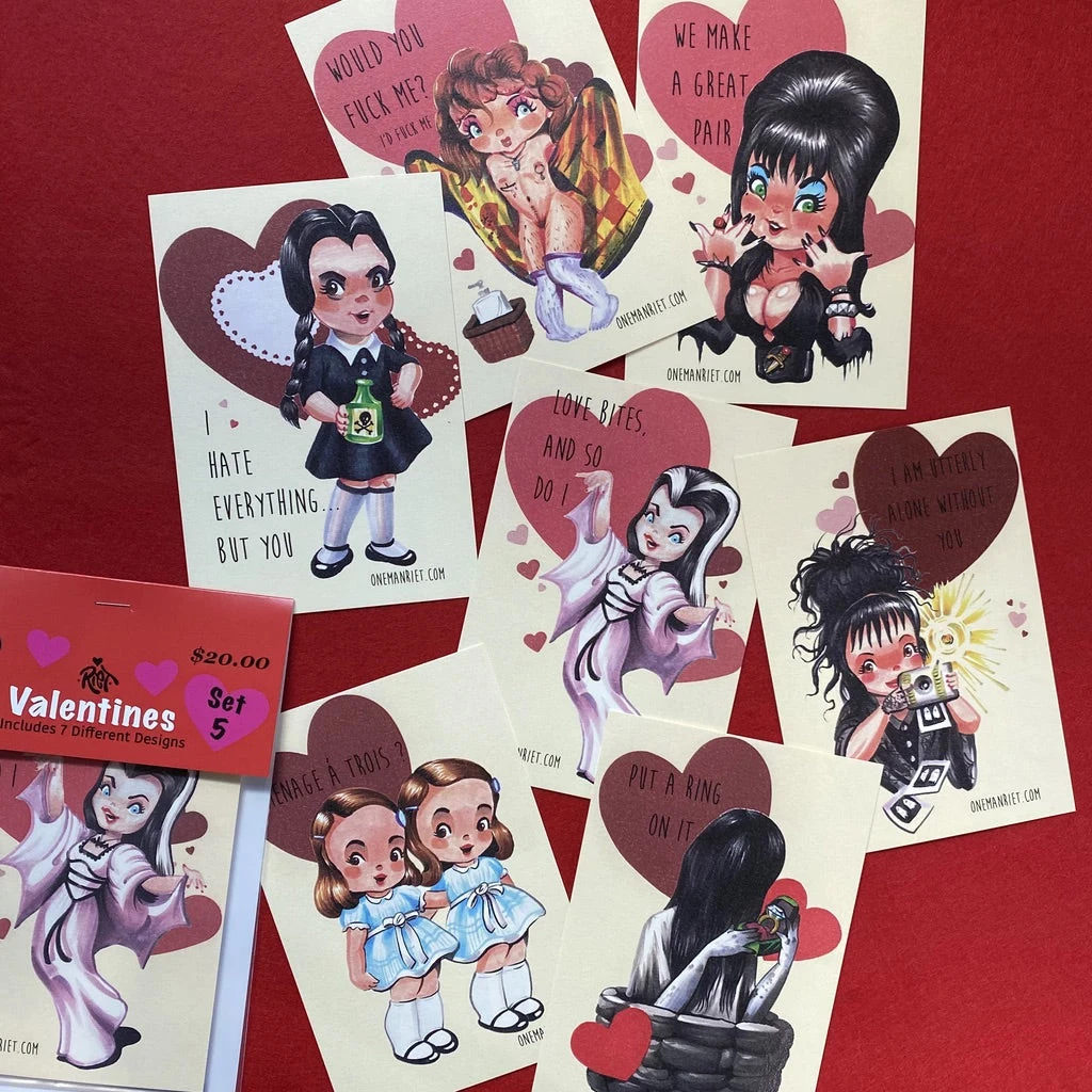 One Man Riet Horror Valentine Cards - Set 5 4 One Man Riet Horror Valentine Cards - Set 5