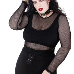 Killstar Overkill Fishnet Top - Black Women's Stuff
