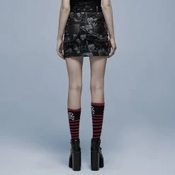 Punk Rave Women's Stuff Gothic Skull Printed Skirt