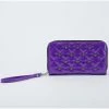 Rock Rebel Studded Bats Purple Glitter Wallet