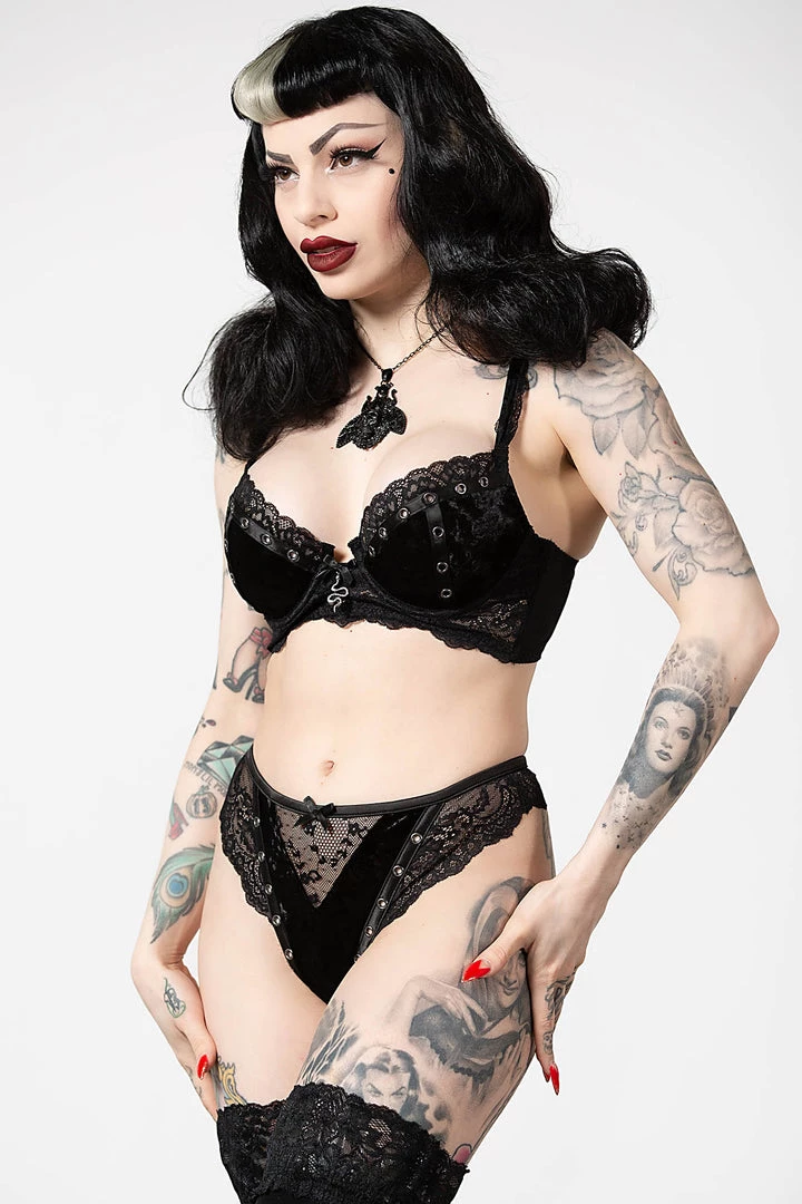 Killstar Sacred Spirits Velvet Bralet - Black 5 Killstar Sacred Spirits Velvet Bralet - Black