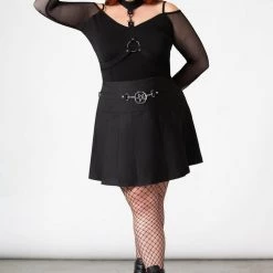 Killstar Women's Stuff Scary Pleated Skirt