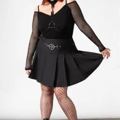 Killstar Women's Stuff Scary Pleated Skirt