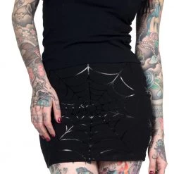 Kreepsville666 Web Mini Skirt Black Foil