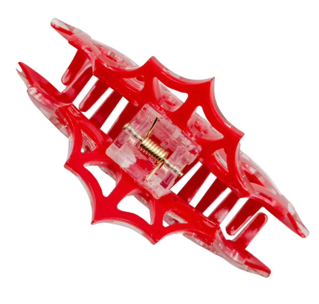 Kreepsville666 Accessories Spiderweb Hair Claw Clip Red 4 Kreepsville666 Accessories Spiderweb Hair Claw Clip Red