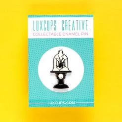 LuxCups Creative Spider Cloche Enamel Pin Pins