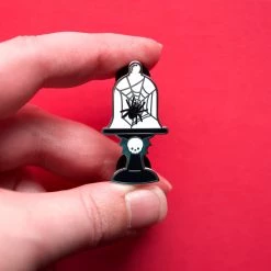 LuxCups Creative Spider Cloche Enamel Pin Pins
