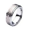 INOX Men's Stuff Steel Hammered Ring