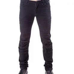 Queen Of Darkness Men's Stuff Black Pants With Slits