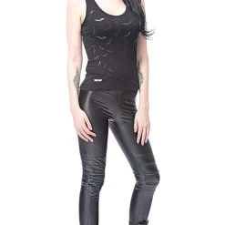 Queen Of Darkness Top Printed With Bats In The Front