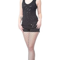 Queen Of Darkness Top Printed With Bats In The Front