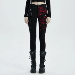 Punk Rave Women's Stuff Punk Blood Dark Denim Women's Pants
